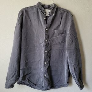 H & M Grey Button Up Long Sleeve Shirt